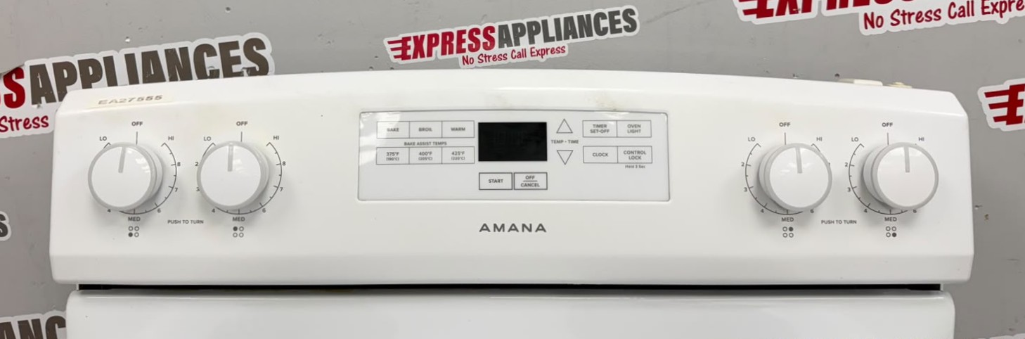 Used Amana 30” Freestanding Coil Stove YACR4303MFW For Sale Used Amana 30” Freestanding Coil Stove YACR4303MFW For Sale