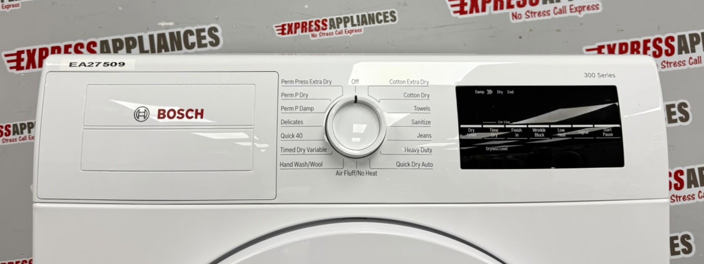 Used Bosch 24” Front Load Washer and Ventless Dryer Stackable Set WAW285H1UC/20 WTG86403UC/01 For Sale Used Bosch 24” Front Load Washer and Ventless Dryer Stackable Set WAW285H1UC/20 WTG86403UC/01 For Sale