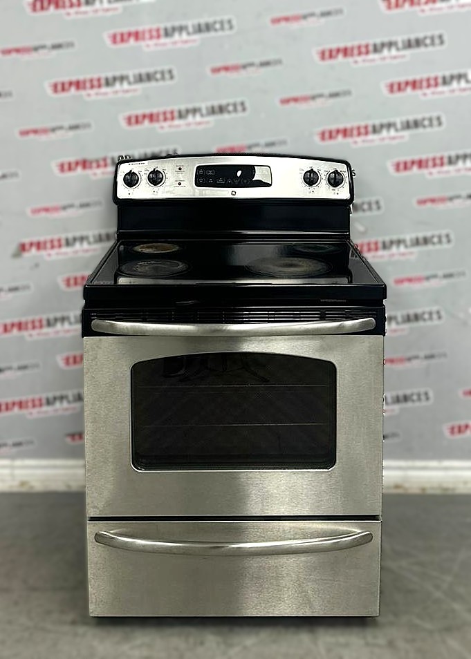 Used GE 30” Freestanding Glass Top Stove JCBP65SP1SS For Sale Used GE 30” Freestanding Glass Top Stove JCBP65SP1SS For Sale