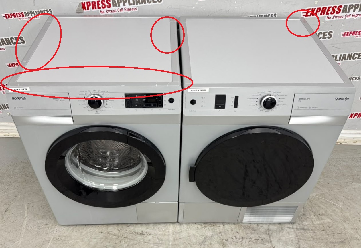Used Gorenje 24” Front Load Washer and Ventless Dryer Stackable Set W8545PA D8565NA For Sale Used Gorenje 24” Front Load Washer and Ventless Dryer Stackable Set W8545PA D8565NA For Sale