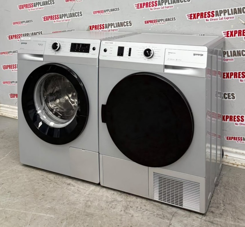 Used Gorenje 24” Front Load Washer and Ventless Dryer Stackable Set W8545PA D8565NA For Sale Used Gorenje 24” Front Load Washer and Ventless Dryer Stackable Set W8545PA D8565NA For Sale