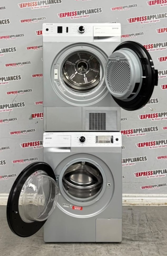 Used Gorenje 24” Front Load Washer and Ventless Dryer Stackable Set W8545PA D8565NA For Sale Used Gorenje 24” Front Load Washer and Ventless Dryer Stackable Set W8545PA D8565NA For Sale