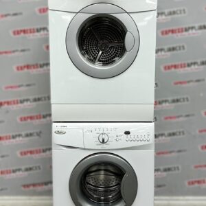 Used Whirlpool 24” Front Load Washer and Electric Dryer Stackable Set WFC7500VW2 YWED7500VW For Sale Used Whirlpool 24” Front Load Washer and Electric Dryer Stackable Set WFC7500VW2 YWED7500VW For Sale
