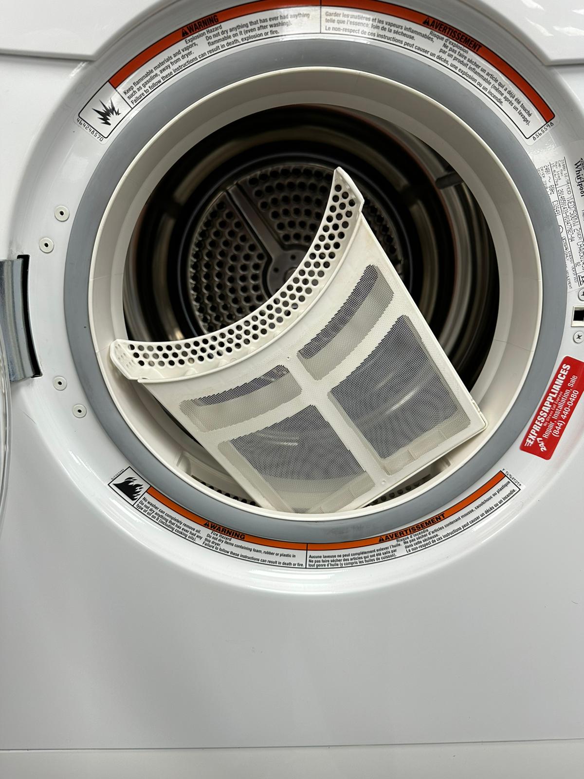 Used Whirlpool 24” Front Load Washer and Electric Dryer Stackable Set WFC7500VW2 YWED7500VW For Sale Used Whirlpool 24” Front Load Washer and Electric Dryer Stackable Set WFC7500VW2 YWED7500VW For Sale
