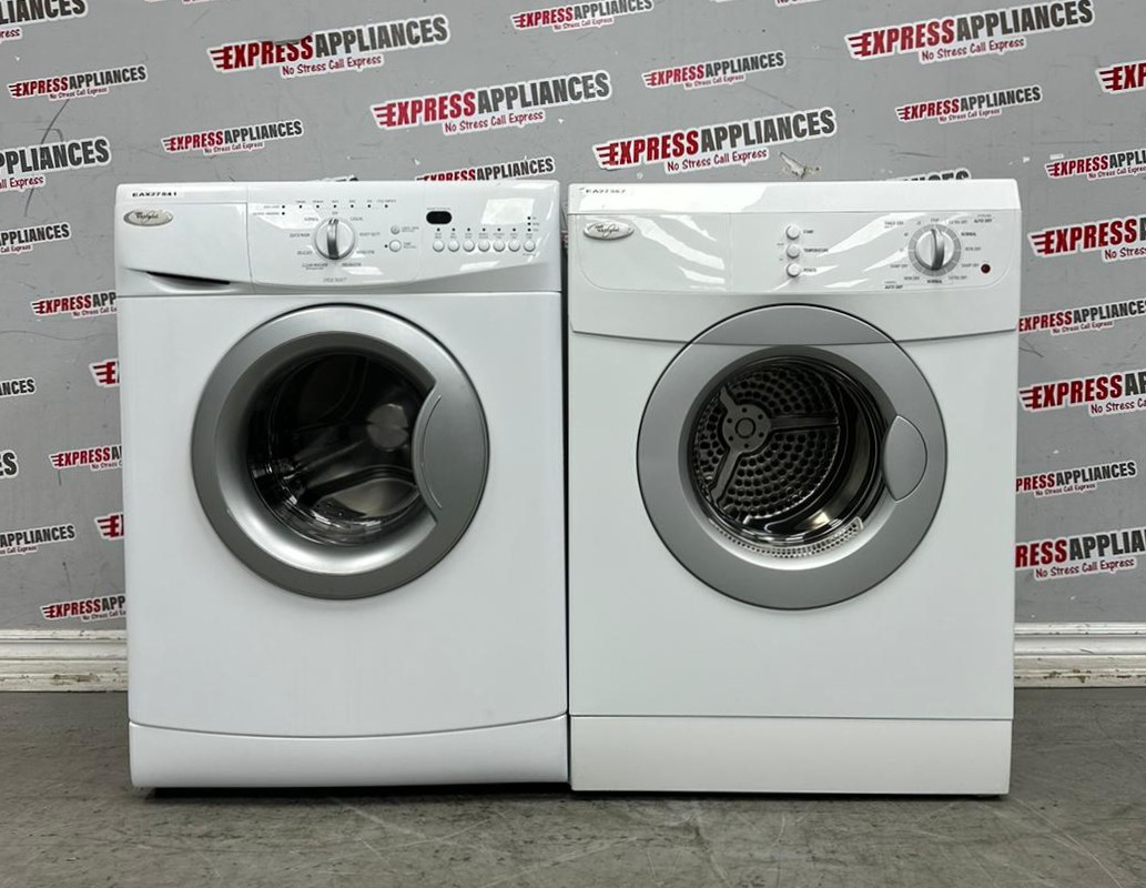 Used Whirlpool 24” Front Load Washer and Electric Dryer Stackable Set WFC7500VW2 YWED7500VW For Sale Used Whirlpool 24” Front Load Washer and Electric Dryer Stackable Set WFC7500VW2 YWED7500VW For Sale