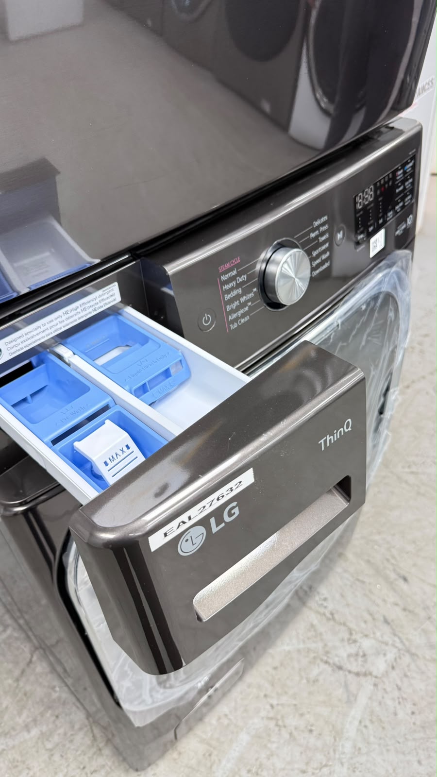 Open Box LG 29'' Front Load Washer and Electric Dryer Stackable Set WM8900HBA DLEX8900B For Sale Open Box LG 29'' Front Load Washer and Electric Dryer Stackable Set WM8900HBA DLEX8900B For Sale