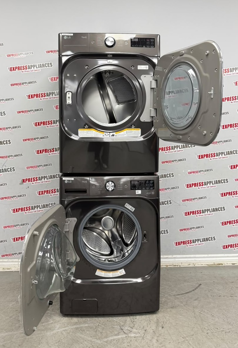 Open Box LG 29'' Front Load Washer and Electric Dryer Stackable Set WM8900HBA DLEX8900B For Sale Open Box LG 29'' Front Load Washer and Electric Dryer Stackable Set WM8900HBA DLEX8900B For Sale