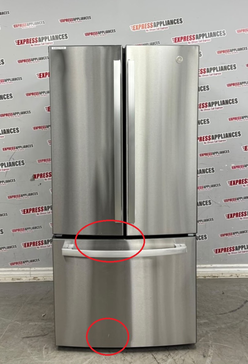 Floor Model GE 33” French Door Refrigerator GNE25DYRLKFS SKU: EAS27815 For Sale Floor Model GE 33” French Door Refrigerator GNE25DYRLKFS SKU: EAS27815 For Sale