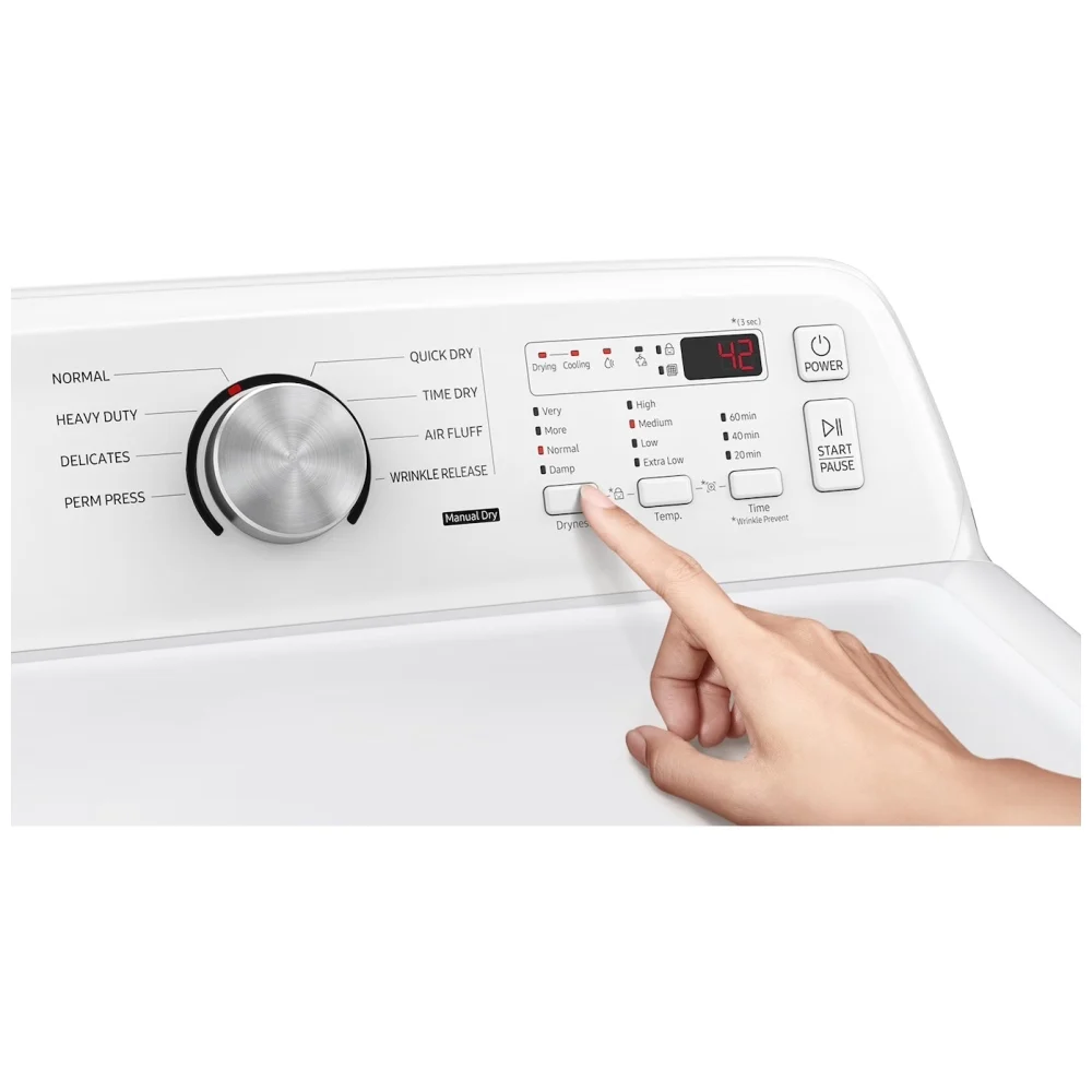 New Samsung 27” Electric Dryer DVE45T3200W For Sale New Samsung 27” Electric Dryer DVE45T3200W For Sale