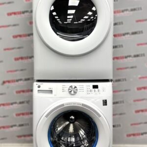 Open Box GE 28” Front Load Washer and Electric Dryer Stackable Set GFW350SSY0WW GFD35ESMY0WW For Sale