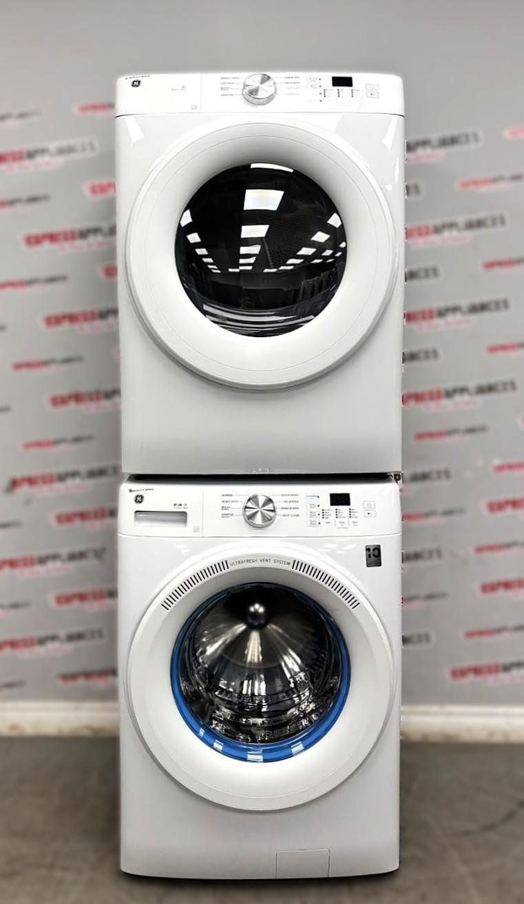 Open Box GE 28” Front Load Washer and Electric Dryer Stackable Set GFW350SSY0WW GFD35ESMY0WW For Sale Open Box GE 28” Front Load Washer and Electric Dryer Stackable Set GFW350SSY0WW GFD35ESMY0WW For Sale