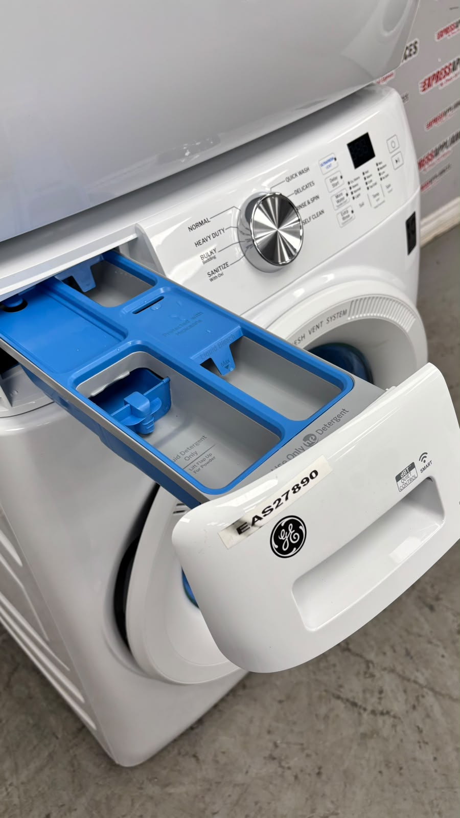 Open Box GE 28” Front Load Washer and Electric Dryer Stackable Set GFW350SSY0WW GFD35ESMY0WW For Sale Open Box GE 28” Front Load Washer and Electric Dryer Stackable Set GFW350SSY0WW GFD35ESMY0WW For Sale