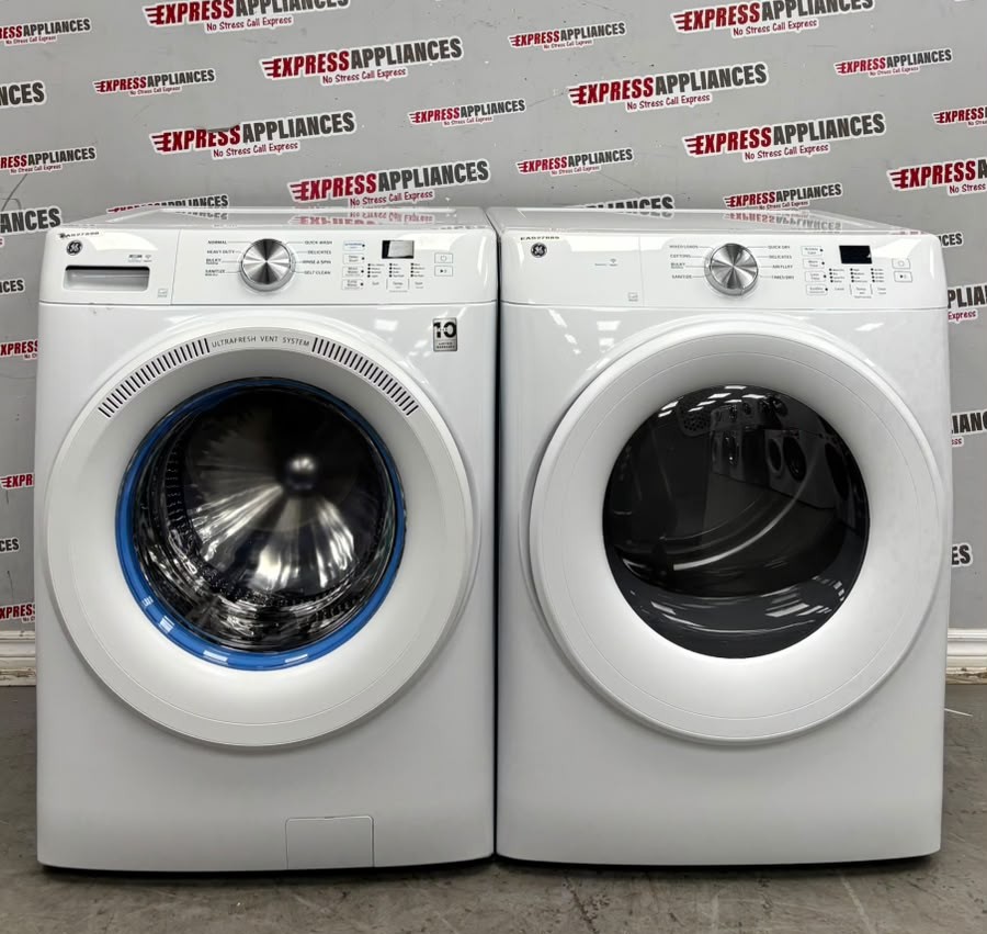 Open Box GE 28” Front Load Washer and Electric Dryer Stackable Set GFW350SSY0WW GFD35ESMY0WW For Sale Open Box GE 28” Front Load Washer and Electric Dryer Stackable Set GFW350SSY0WW GFD35ESMY0WW For Sale
