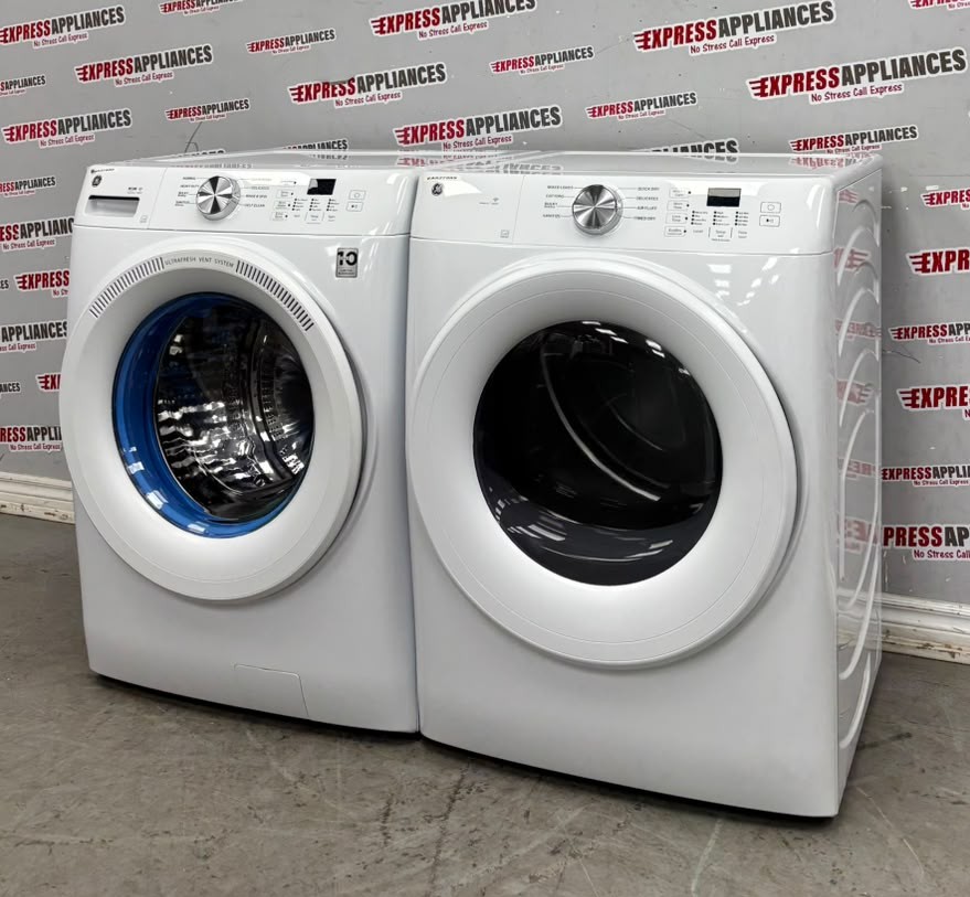 Open Box GE 28” Front Load Washer and Electric Dryer Stackable Set GFW350SSY0WW GFD35ESMY0WW For Sale Open Box GE 28” Front Load Washer and Electric Dryer Stackable Set GFW350SSY0WW GFD35ESMY0WW For Sale