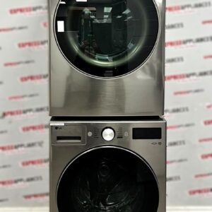 Open Box LG 27” Front Load Washer and Electric Dryer Stackable Set WM5800HVA DLEX3850V For Sale