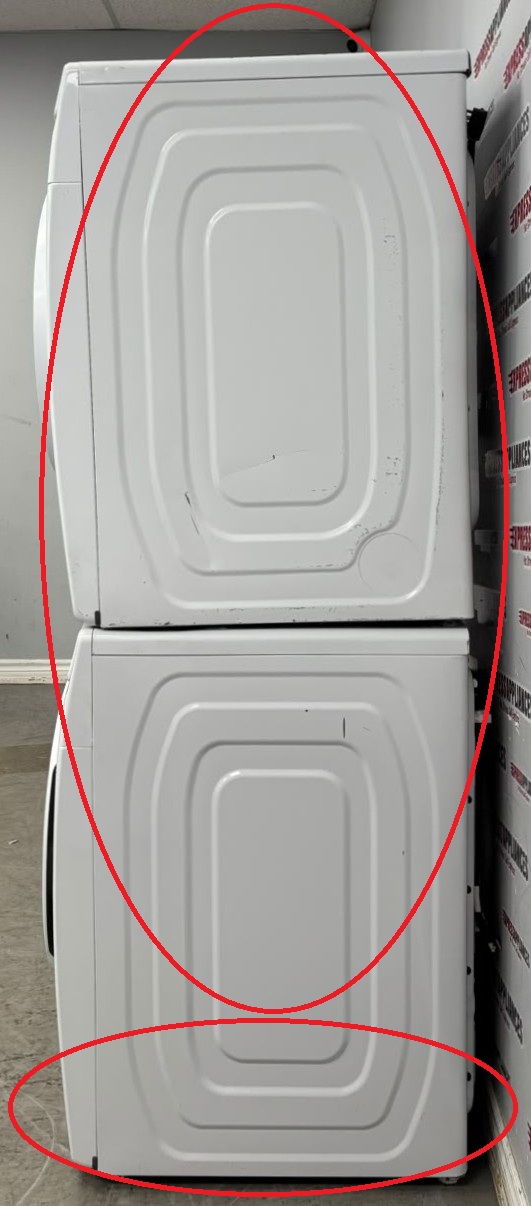 Used Samsung 27” Front Load Washer and Electric Dryer Stackable Set WF45T6000AW/A5 DVE45T6005W/AC For Sale Used Samsung 27” Front Load Washer and Electric Dryer Stackable Set WF45T6000AW/A5 DVE45T6005W/AC For Sale