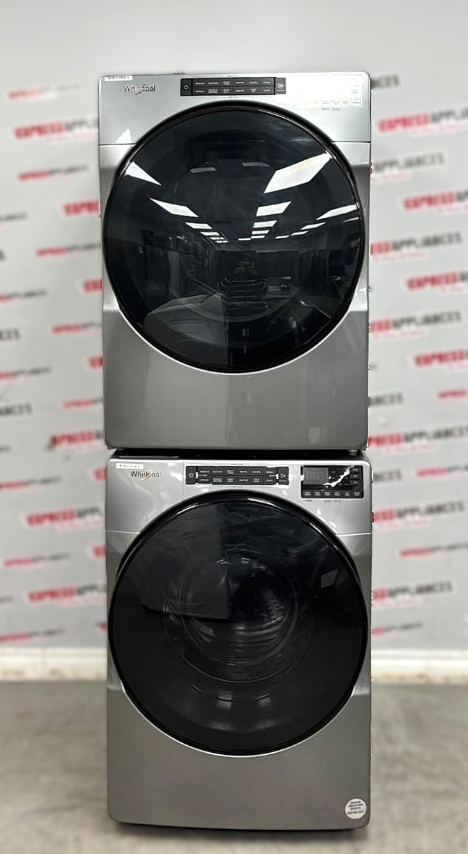 Used Whirlpool 27” Front Load Washer and Electric Dryer Stackable Set WFW6605MC1 YWED6605MC0 For Sale Used Whirlpool 27” Front Load Washer and Electric Dryer Stackable Set WFW6605MC1 YWED6605MC0 For Sale
