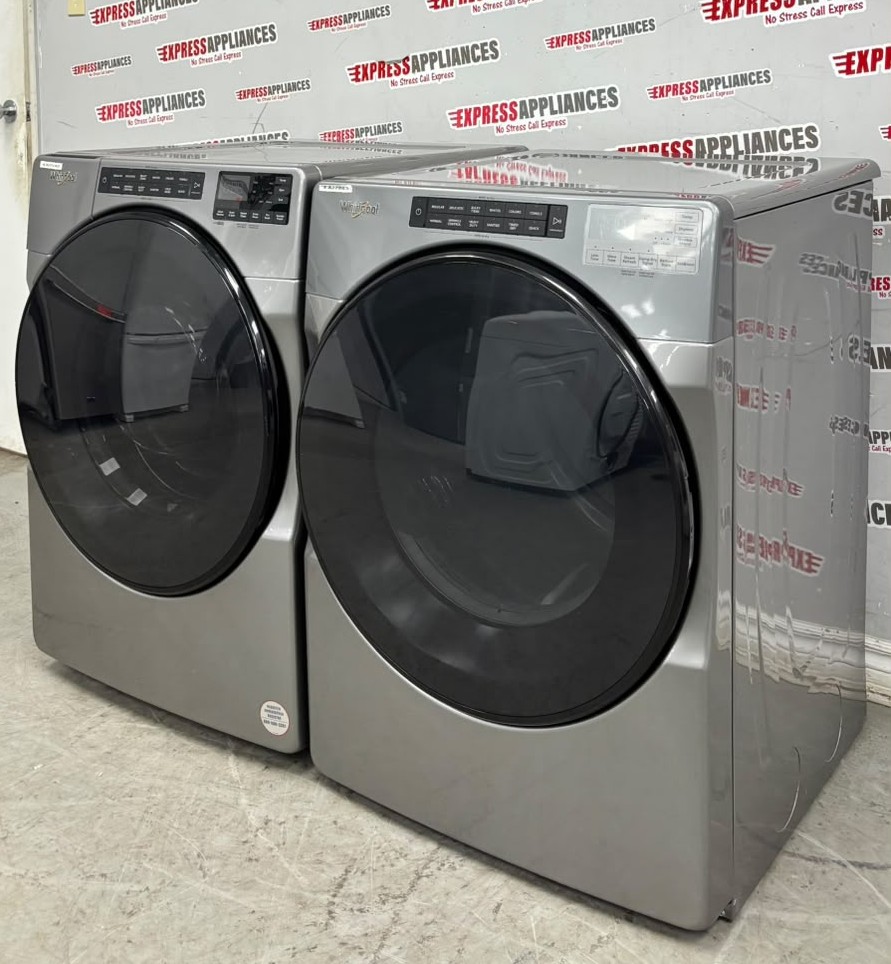 Used Whirlpool 27” Front Load Washer and Electric Dryer Stackable Set WFW6605MC1 YWED6605MC0 For Sale Used Whirlpool 27” Front Load Washer and Electric Dryer Stackable Set WFW6605MC1 YWED6605MC0 For Sale