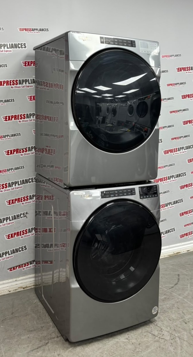 Used Whirlpool 27” Front Load Washer and Electric Dryer Stackable Set WFW6605MC1 YWED6605MC0 For Sale Used Whirlpool 27” Front Load Washer and Electric Dryer Stackable Set WFW6605MC1 YWED6605MC0 For Sale
