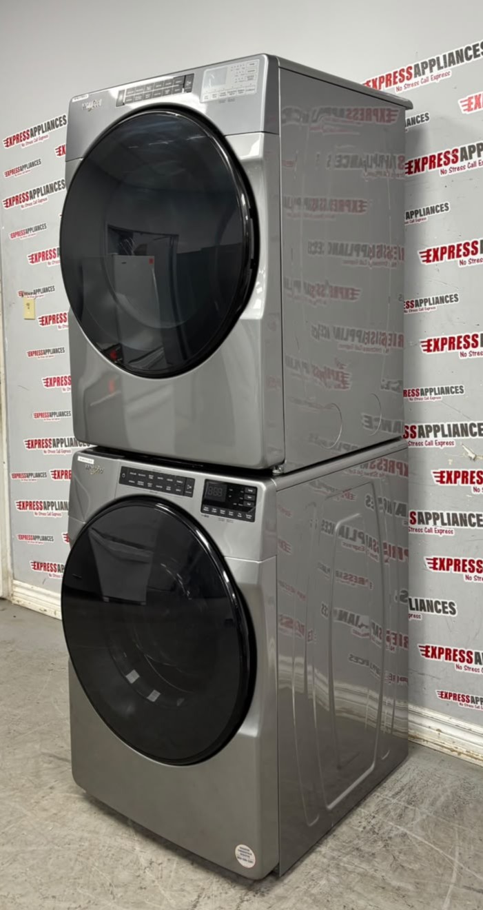 Used Whirlpool 27” Front Load Washer and Electric Dryer Stackable Set WFW6605MC1 YWED6605MC0 For Sale Used Whirlpool 27” Front Load Washer and Electric Dryer Stackable Set WFW6605MC1 YWED6605MC0 For Sale