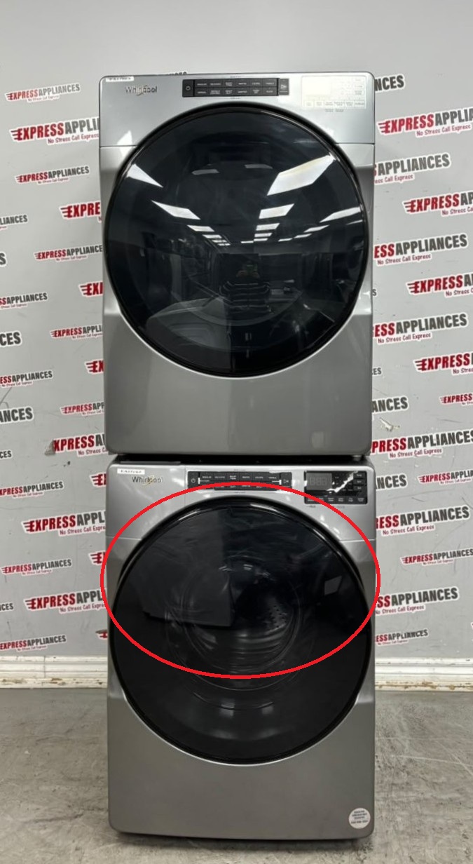 Used Whirlpool 27” Front Load Washer and Electric Dryer Stackable Set WFW6605MC1 YWED6605MC0 For Sale Used Whirlpool 27” Front Load Washer and Electric Dryer Stackable Set WFW6605MC1 YWED6605MC0 For Sale