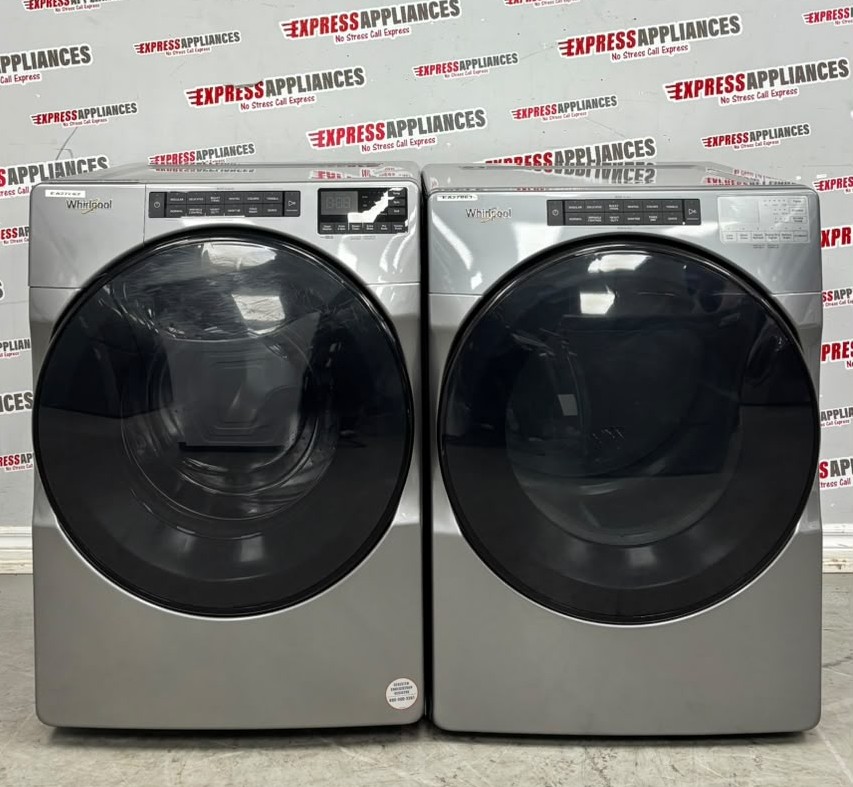 Used Whirlpool 27” Front Load Washer and Electric Dryer Stackable Set WFW6605MC1 YWED6605MC0 For Sale Used Whirlpool 27” Front Load Washer and Electric Dryer Stackable Set WFW6605MC1 YWED6605MC0 For Sale
