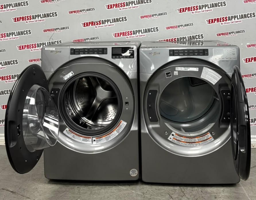 Used Whirlpool 27” Front Load Washer and Electric Dryer Stackable Set WFW6605MC1 YWED6605MC0 For Sale Used Whirlpool 27” Front Load Washer and Electric Dryer Stackable Set WFW6605MC1 YWED6605MC0 For Sale
